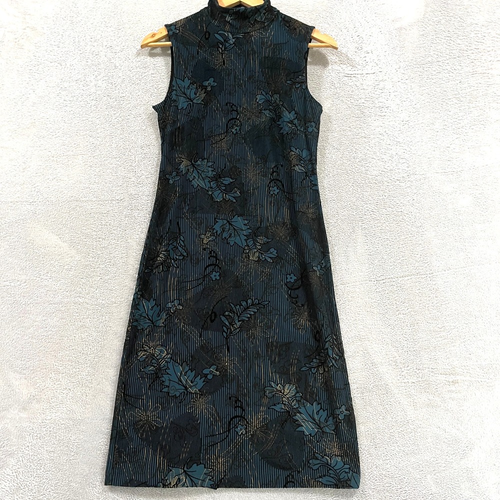 VTG Mark Dress S Burnout Velvet Whimsigoth Dark Fairy Floral Striped Y2K